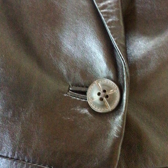 Denim&Co deep chocolate leather Jacket, medium - Picture 6 of 6